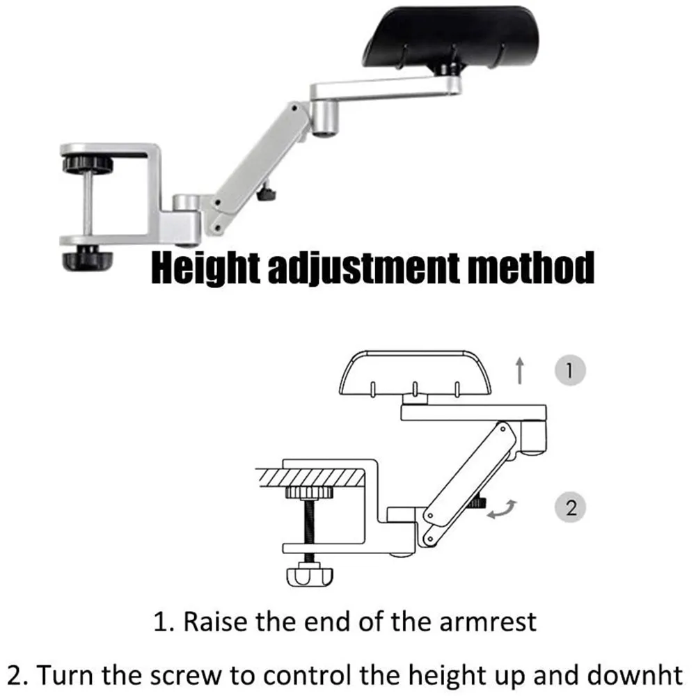 Suporte Ergonômico para Computador Suporte para Braços de Metal Ajustável para Arrastar os Pulsos para Computador Mouse Pad Console - Imagem 2