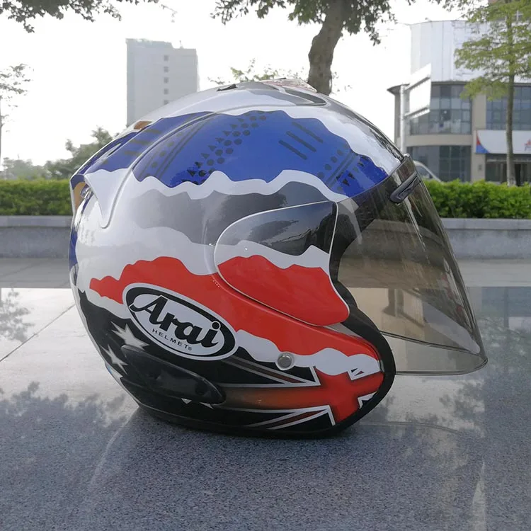 Мотоциклетный черный полушлем для спорта на открытом воздухе для мужчин и женщин мотоциклетный гоночный шлем открытый шлем DOT одобренный