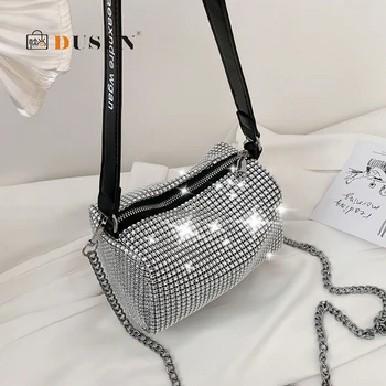

Fashion Rhinestones Chain Box Bag Women Shoulder Bags Elegant Diamonds Crossbody Messenger Bag Ladies Designer Clutch Purse Tote