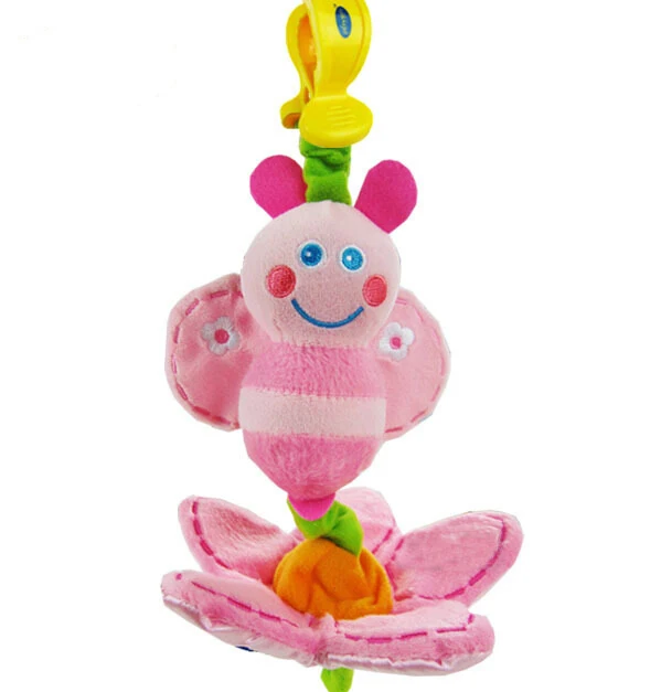 Детские игрушки милая розовая плюшевая игрушечная пчела кроватка Мобильная игрушка висящая над кроватью погремушки для коляски обучающая и обучающая игрушка для 0-12 месяцев WJ238 - Цвет: FLOWER