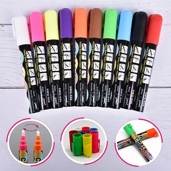 

1/10 Pcs Highlighter Fluorescent Liquid Chalk Marker Pen For LED Writing Board 6mm
