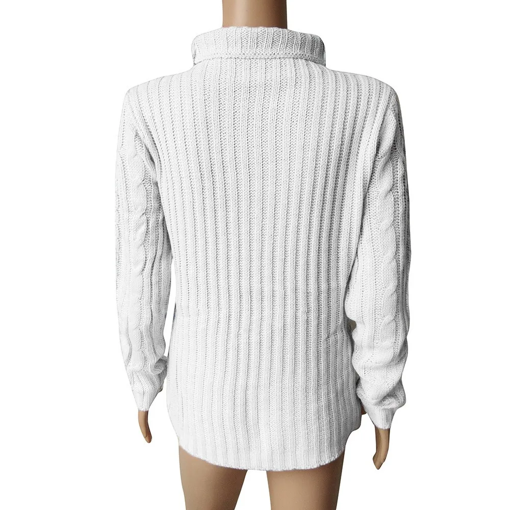 Женский свитер с высоким воротником и длинным рукавом, пуловер с высоким воротником, вязаный джемпер, топы, блузка Hiver Dames, новинка
