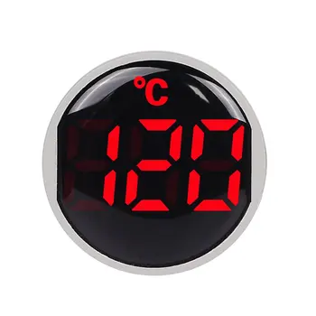 

ST16C 22mm Round LED Digital Display Thermometer Temperature Meter Tester Indicator Signal Light -20-120 Celsius