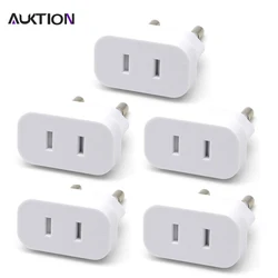 Universal European Plug Adapter for Travel - USA to EU Power Converter (White)