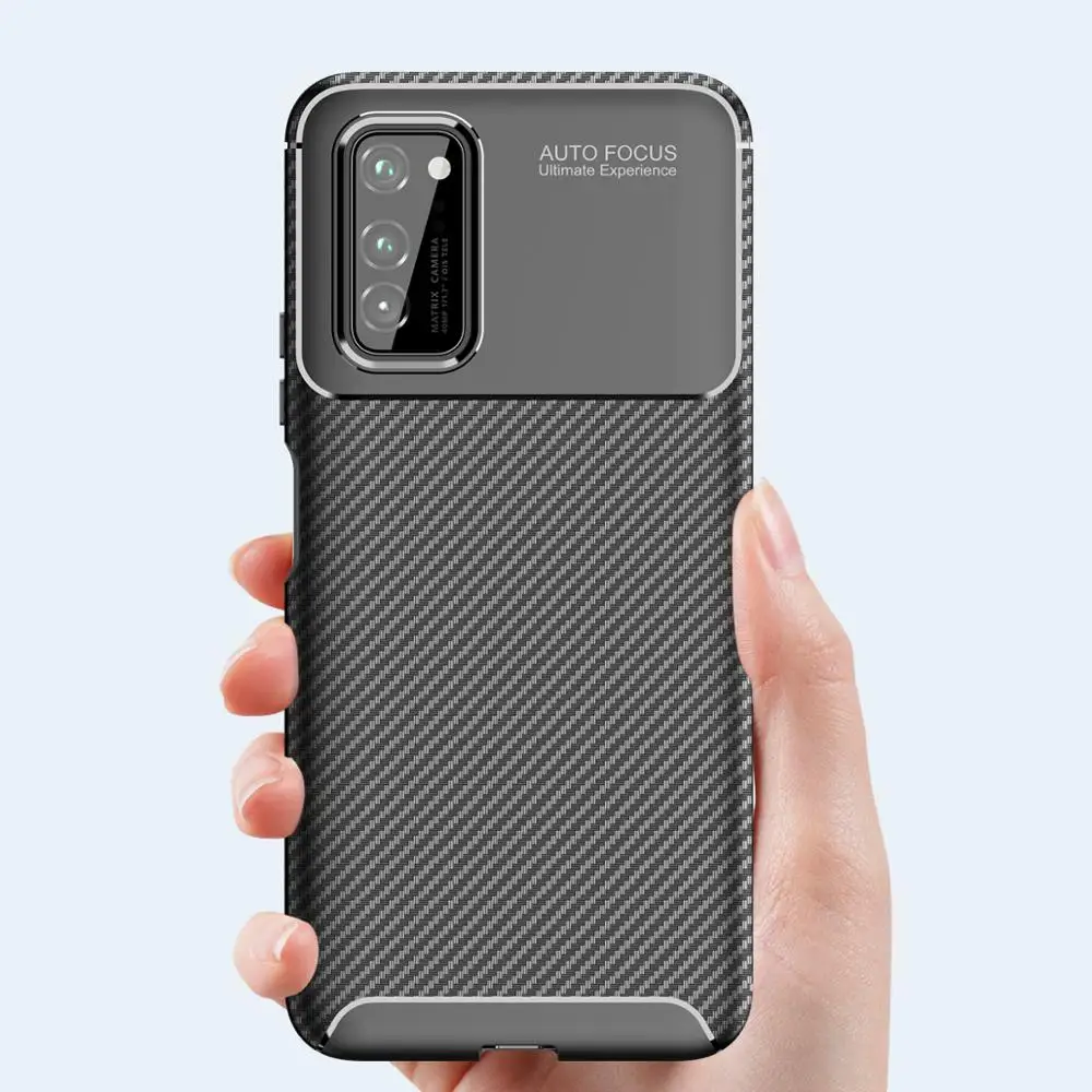 

Ultra-thin Case For HUAWEI Honor V30 Carbon Fiber Texture Cover For Honor 7A 8 10 10 10i 20 30 V20 V30 Play 3 4 Y7P Y8s Case