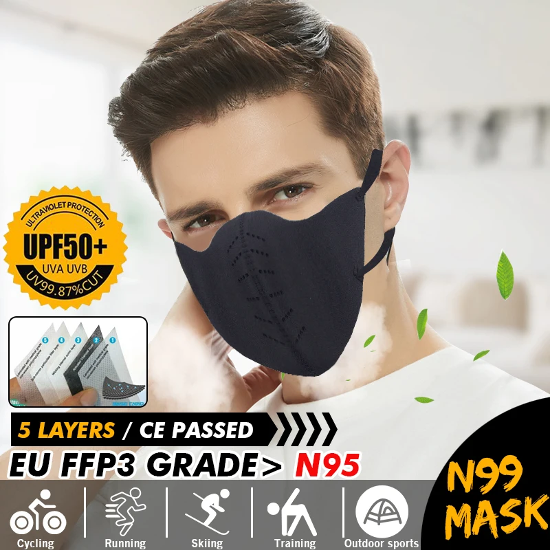 

Dust Breathing Mask Activated Carbon Dustproof Mask with 1pcs Extra Carbon N99 Filter for bacteria proof Flu Face masks Care