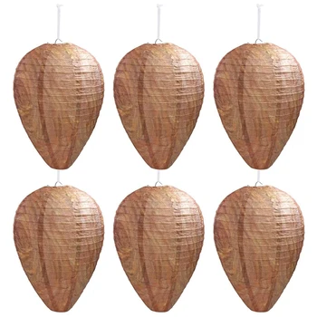 

6 Pack Wasp Nest Decoy Safe Hanging Wasp Deterrent for Hornets Yellow Jackets