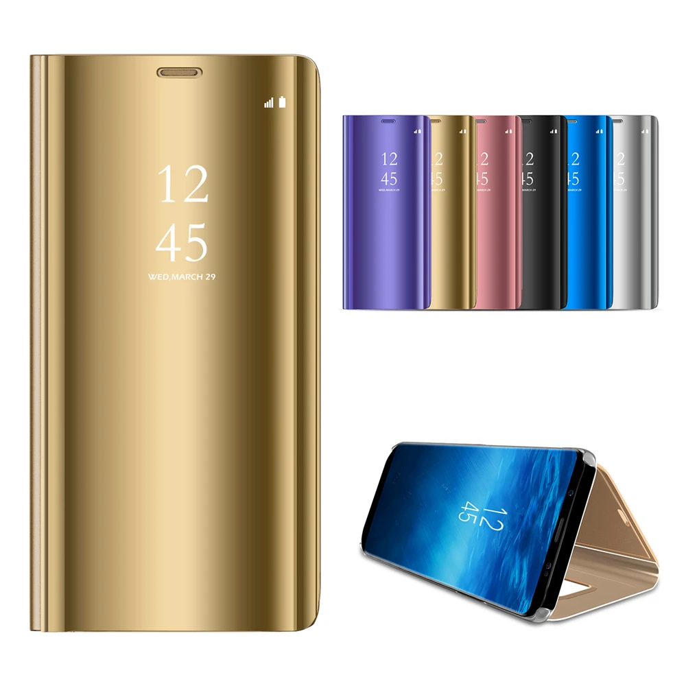 Для LG V50 ThinQ 5G чехол из искусственной кожи с покрытием зеркальный флип стенд