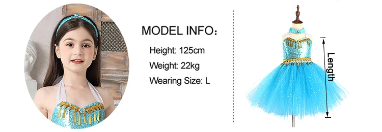 Aladdin Jasmine Girls Tutu Dress Headband Outfit Kids Birthday Party Pageant Sparkly Tulle Fancy Dress Sequins Children Clothes (11)