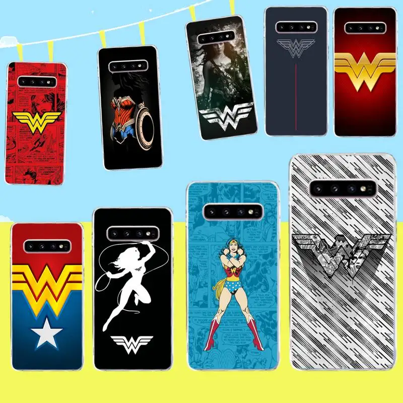Мягкий силиконовый чехол для телефона из ТПУ CUTEWANAN Marvel Hero Wonder Woman с логотипом Samsung