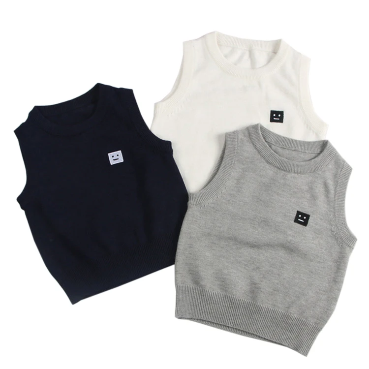 Children Vests Sweaters Cotton vest Children top quality sleeveless sweaters Kids boys O-Neck pullover knitting vest coat