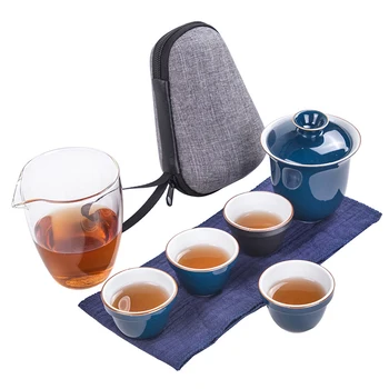 

Chinese Kung Fu Teaset gaiwan teapot teacups fair mug tea sets white travel tea set drinkware Portable Teapot Free shipping