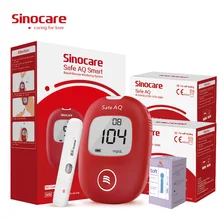 Sinocare AQ Smart Blood Glucose Monitor Kit with Test Strips Needles Test Accurate for Diabetes Glucometer Blood Sugar Meter
