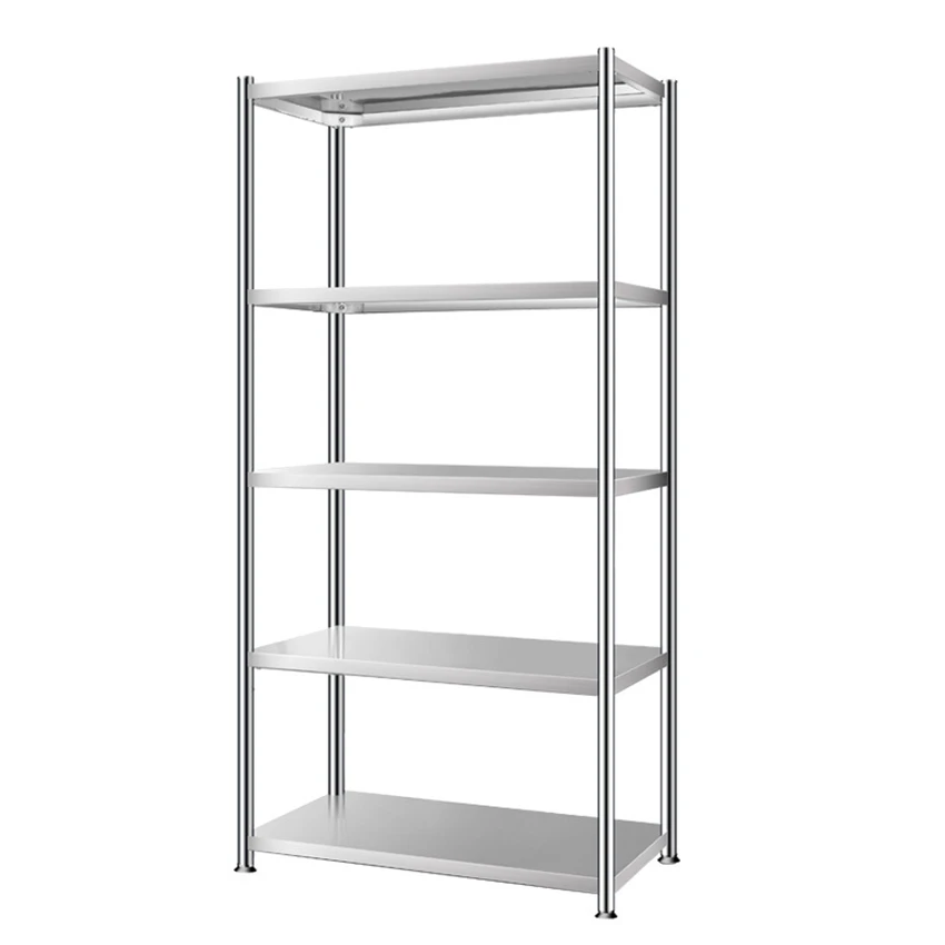 JN-25 Kitchen Floor Type 5-tier stainless steel Storage Shelf multifunctional high-capacity Adjustable Microwave Oven Rack