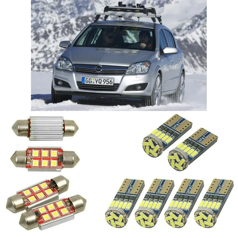

Interior led Car lights For Opel astra h gtc a04 hatchback astra h twin top a04 cabrio bulbs for cars License Plate Light 8pc