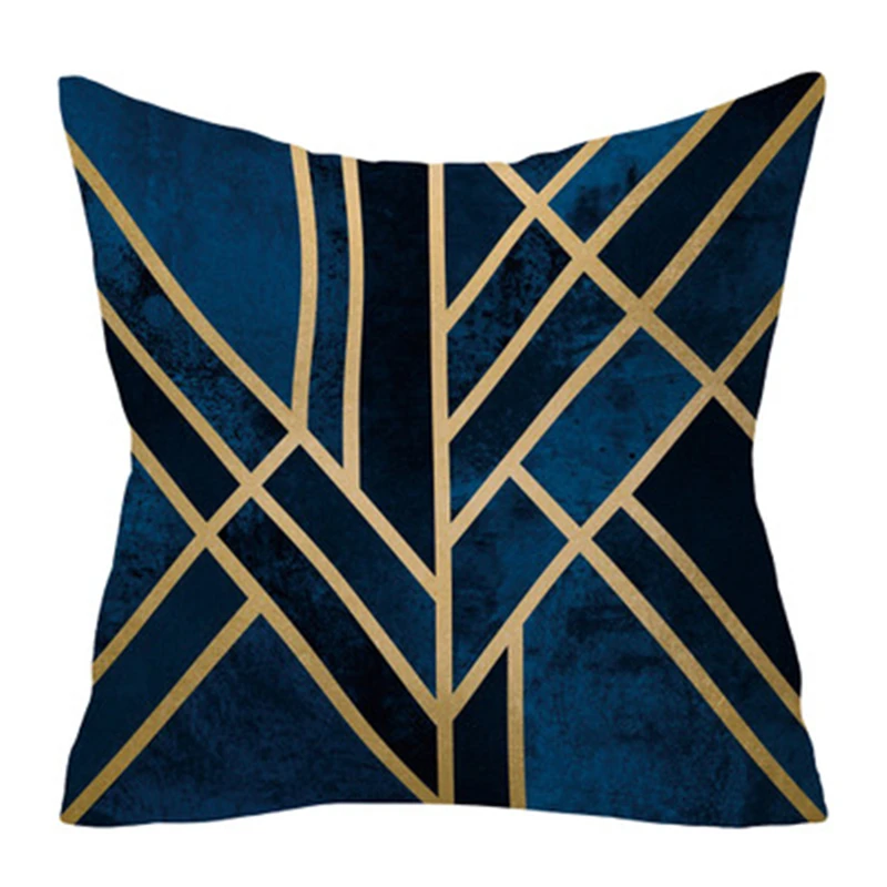 

Blue Pillow Cover 45*45 Throw Pillows Home Decorative Polyester Cushion Cover For Living Room Housse De Coussin Home Sofa Decor