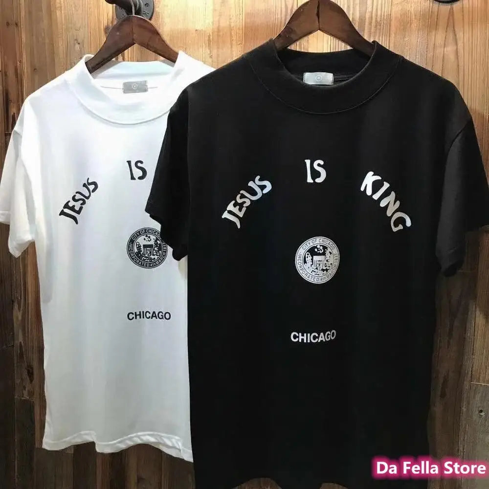 Футболка JESUS IS King 2020SS CHICAGO CITY 1837 мемориальный значок футболка Kanye West серия футболок