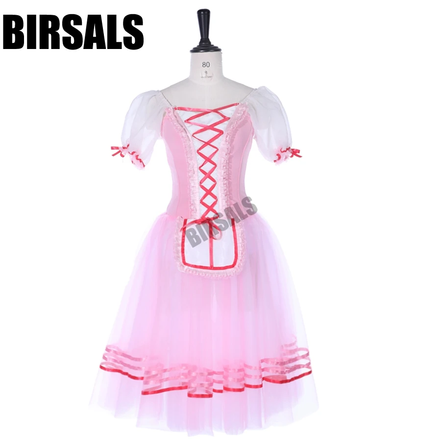 

Professional Ballet Tutu Pink Women Giselle Ballet Long Tutu Dress Napoli Ballerina Ballet Stage Costume BT8904A
