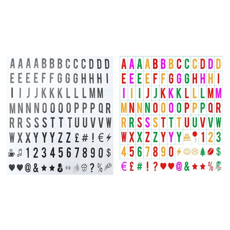 104 Lettere E Numeri Di Ricambio Per Lightbox A4 – Caratteri Neri 65x35mm Per Messaggi Personalizzati