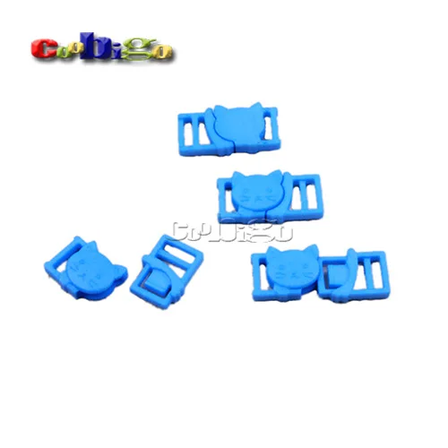 BabyBlue 10 шт цветные пластиковые 3/" Кошачьи головы безопасные отрывающиеся пряжки для нижнего белья Домашние животные воротник и сумка тесьма аксессуар для одежды сделай сам - Цвет: BabyBlue