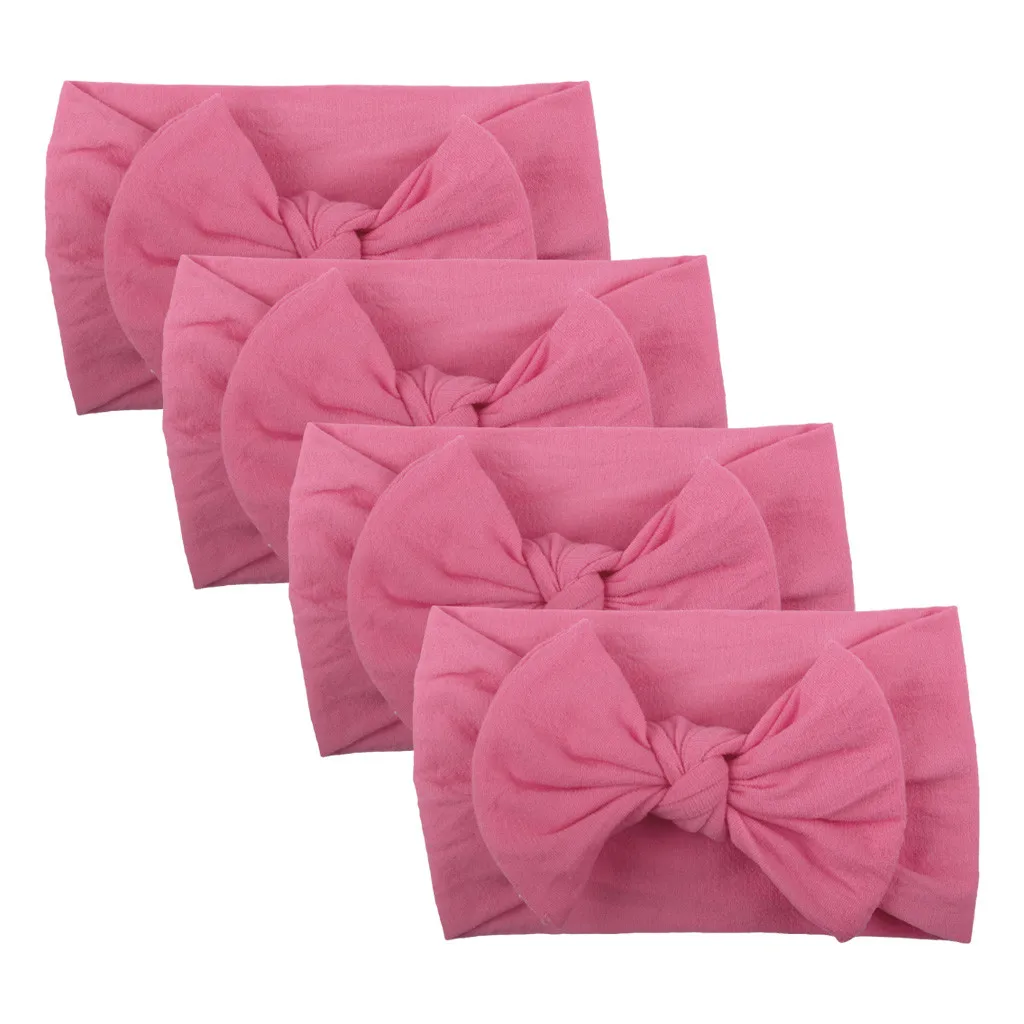 E Модные однотонные резинки для волос с бантиком для маленьких девочек, 4 предмета, головной убор, отличный подарок для детей, Haarband koomi - Цвет: E