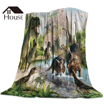 

3D Cartoon Dinosaur Blanket Funny Printed Soft Boy Girl Baby Coral Fleece Animals Blankets Warm Sofa Bed Sheets