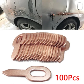 

100pcs 55.5mm Car Copper Plated Dent Puller Rings Auto Shape Repair Machine Spot Welding Body Panel Washer Removal Repair Tool