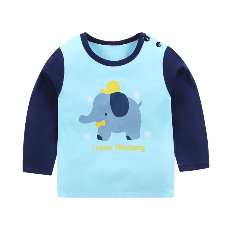 Новая осенняя одежда для малышей детская нижняя рубашка для девушки, хлопок, модная детская футболка с длинным рукавом
