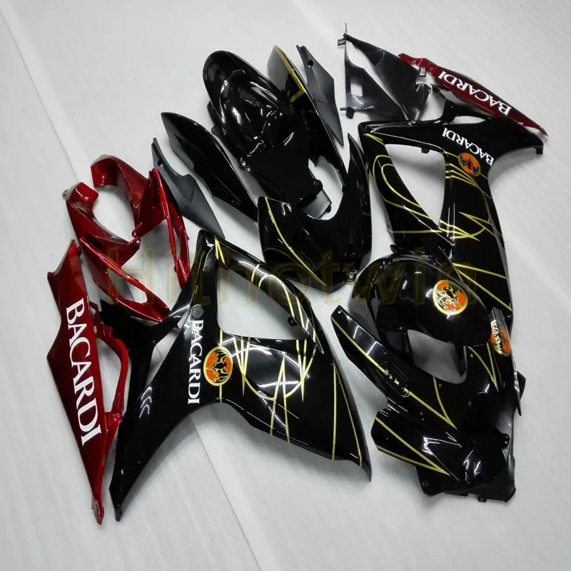 Пользовательские Обтекатели мотоцикла для SUZUKI GSX-R600 R750 2006 2007 GSXR600 750 K6 Комплект кузова+ винты+ черный M2