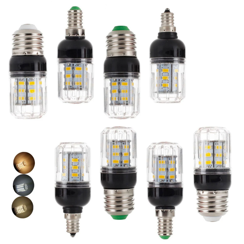 Dimmable AC/DC12V 24V LED Corn Bulb Light Lamp 5W 9W E27 E14 Cool/Warm White 