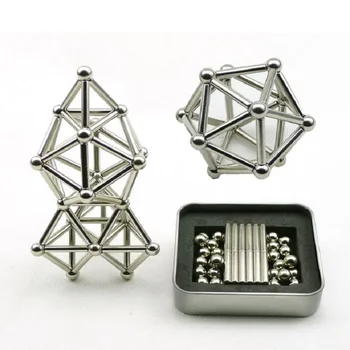 

83pcs Magnet Building Blocks Construction Set 48 magnetic sticks 35 non-magnetic ball Puzzle Stacking Game Sculpture Desk Toys