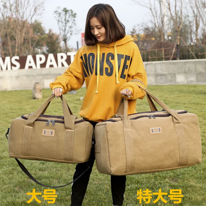 Canvas Traveling Bag Thickened And Large-capacity Luggage Bag