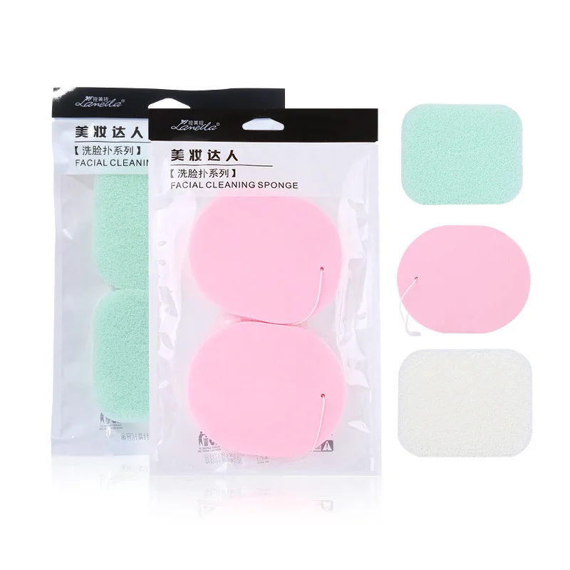 

2Pcs face sponge Puff Soft Natural Facial Cleansing Sponges beauty Cosmetic Make Up Tools Wash Flutter Getting bigger with water