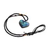1Pcs Natural Heart Pendant Labradorite Necklace Gem Moonstone Crafts Wrap Braid Radiation Protection Original Stone Macrame Hang ► Photo 1/6