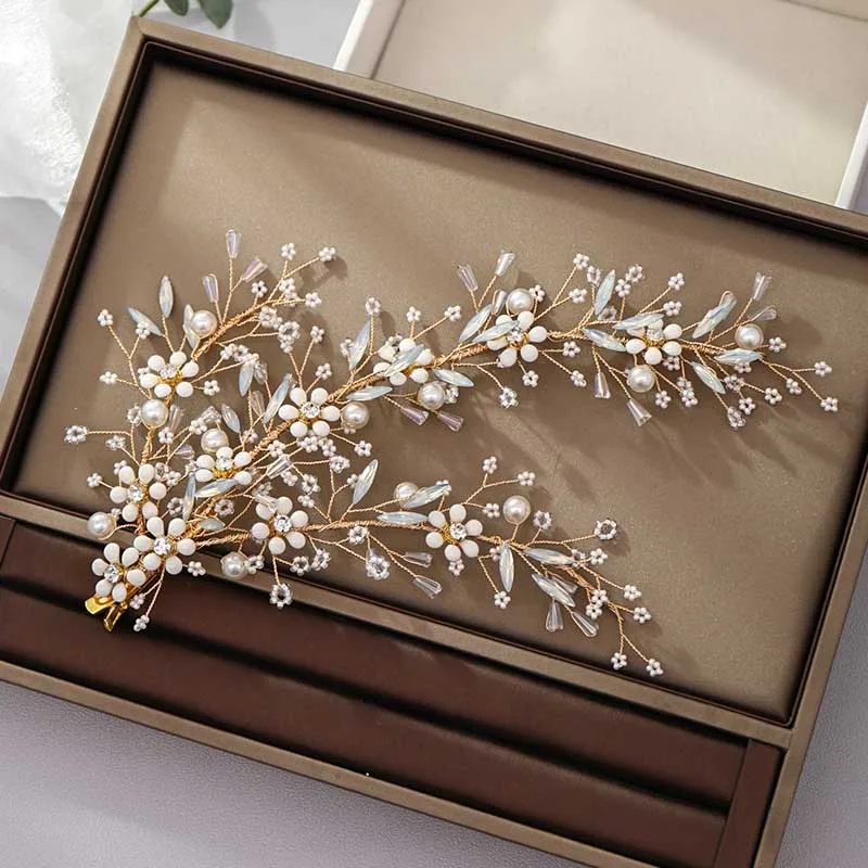 2019 Shiny Rhinestone Handmade Flower Bride Clip  Fashion Europe and the United States Beam Bridal Crystal Hair Clip LL@17 janevini 2019 ivory bridal flower luxury rhinestone pearls wedding bouquets artificial satin rose holding flowers bloemen boeket