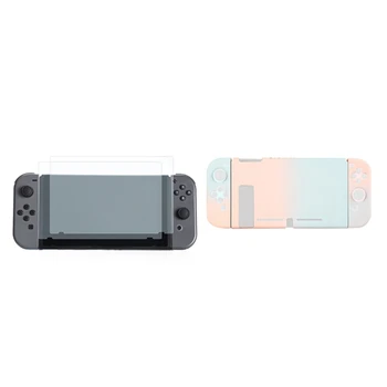 

1Pcs Tempered Glass Sn Protector for Nintendo Switch Cover Case & 1Pcs Hard Pc Protection Cover Waterproof Case