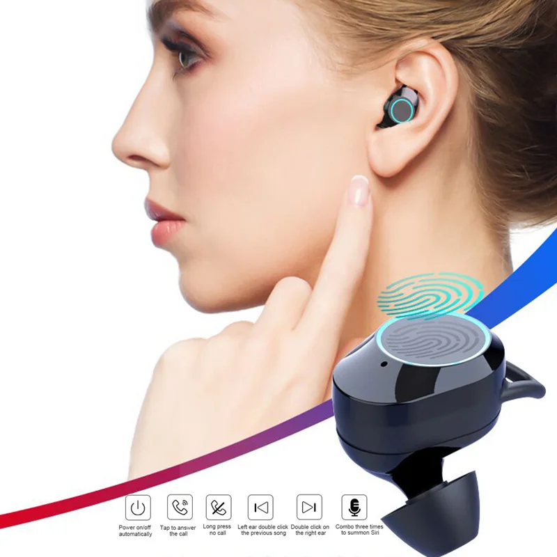 G02 TWS Bluetooth 5.0 Stereo Earphone Wireless Earphones IPX7 Waterproof Earphones 3300mAh LED Smart Power Bank Phone Holder