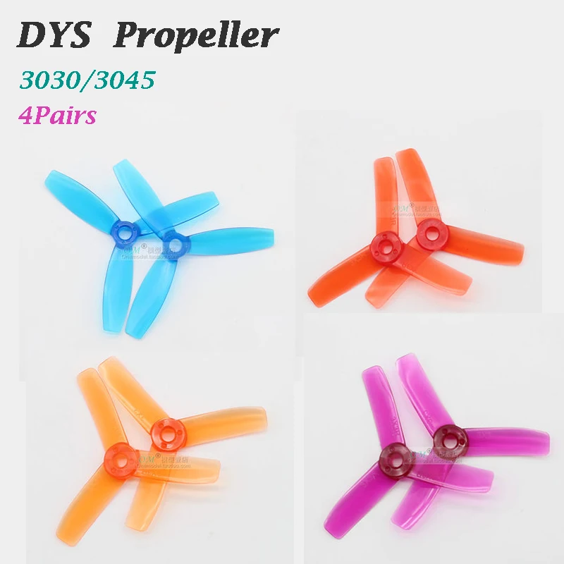 4 пары/8 шт./DYS 3030/3045/три лопасти/3 Лопасти CW/CCW Пропеллер для радиоуправляемого