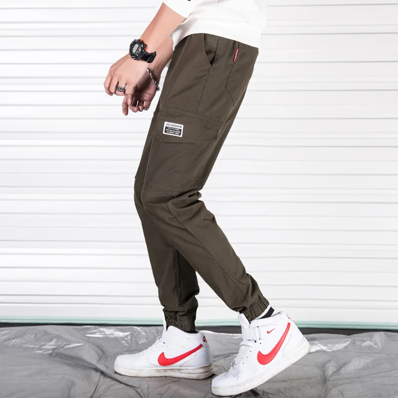 Spring MEN'S Overalls Korean-style Trend Casual Trousers Students Loose-Fit Versatile Popular Brand Men Ankle Banded Pants Whole