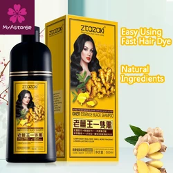 1Pcs/Lot Natural Ginger Instant Cover Gray Hair Fast Hair Dye Shampoo Permanent Black Hair Coloring Dye Shampoo For Women