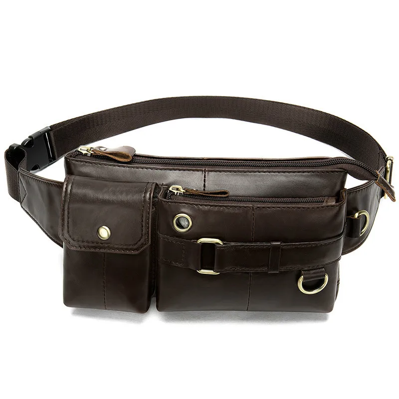 

2019 Genuine Leather Waist Bags Belt Men Fanny Pack Hip/banana/man Belt Pouch Bag Waist Pack Bum Bags For Men Travel Waist Bags