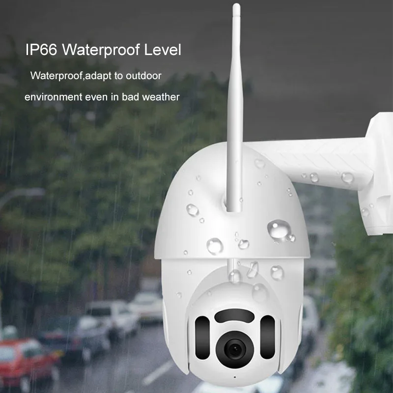 EU Plug Smart Wifi IP Camera Outdoor IP66 Security Wireless IP Camera ONVIF Support 8 LEDS Infrared Night Version
