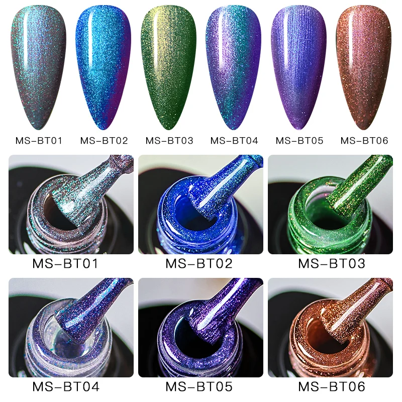 Гель-лак для ногтей MERUIOO, 5 мл, Phantom, хамелеон, Galaxy Shimmer, блестящий Блестящий Гель-лак, лак для ногтей, впитывающий УФ-Гель-лак