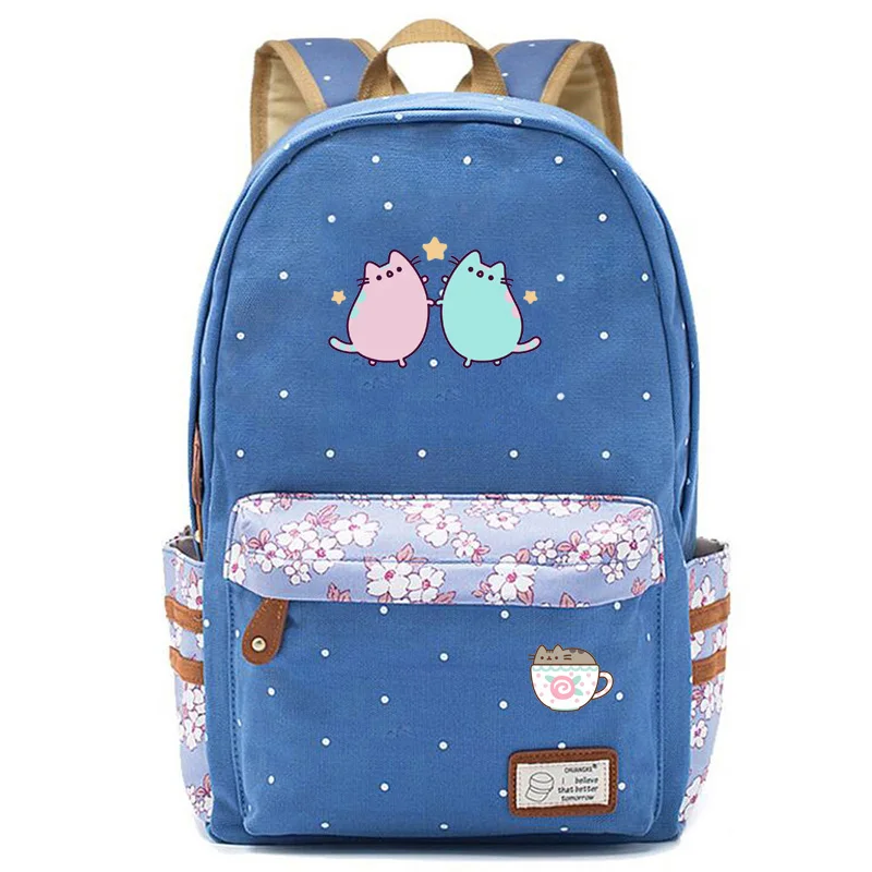 IMIDO милый рюкзак с котиками для студентов, яркий цвет, плечи, рюкзак большой емкости, подростковые дорожные сумки, обратно в школу, сумка - Цвет: Light blue B