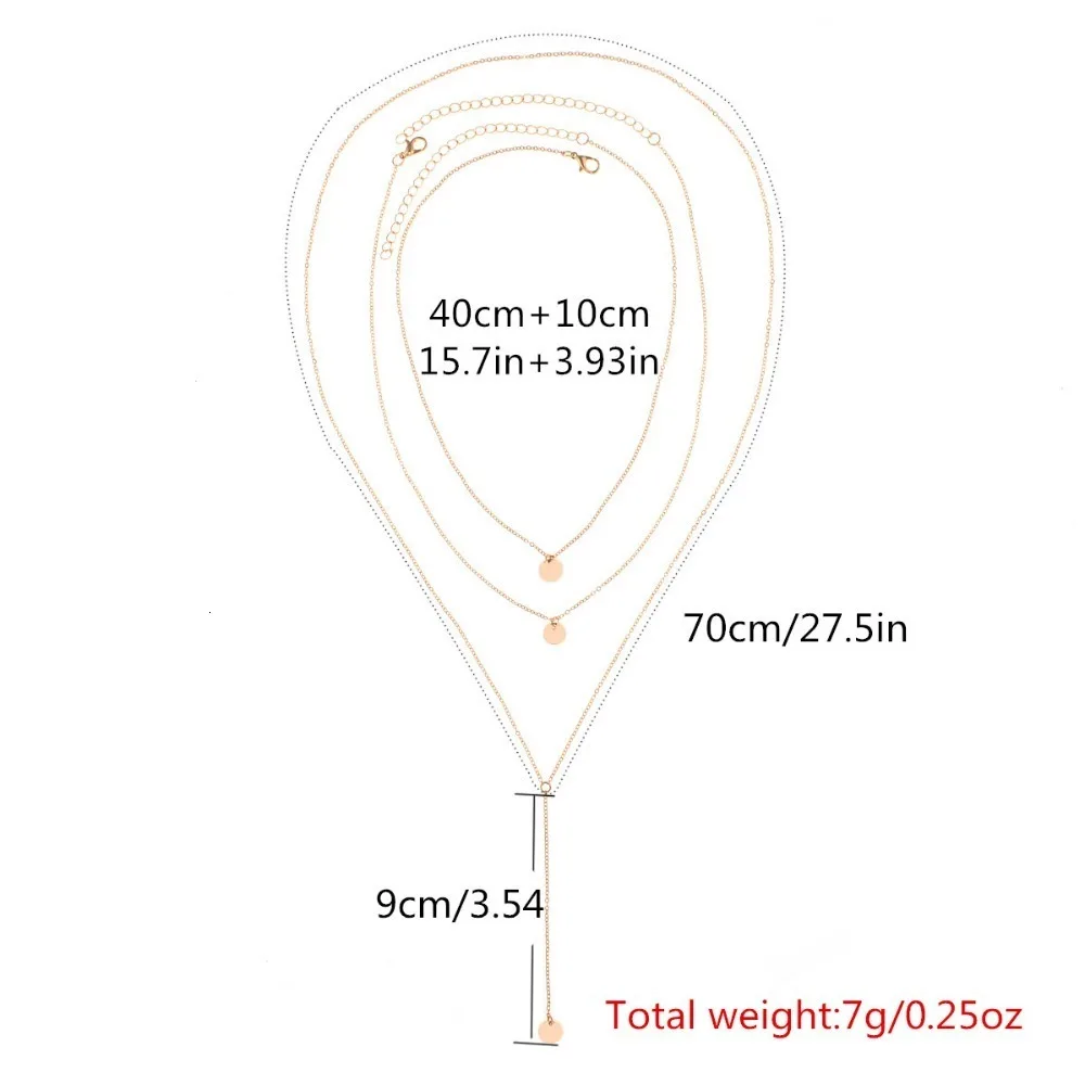 Ingemark, 3 шт., многослойная тонкая металлическая цепочка, колье, набор, подвеска с блестками, массивное украшение на шею для женщин