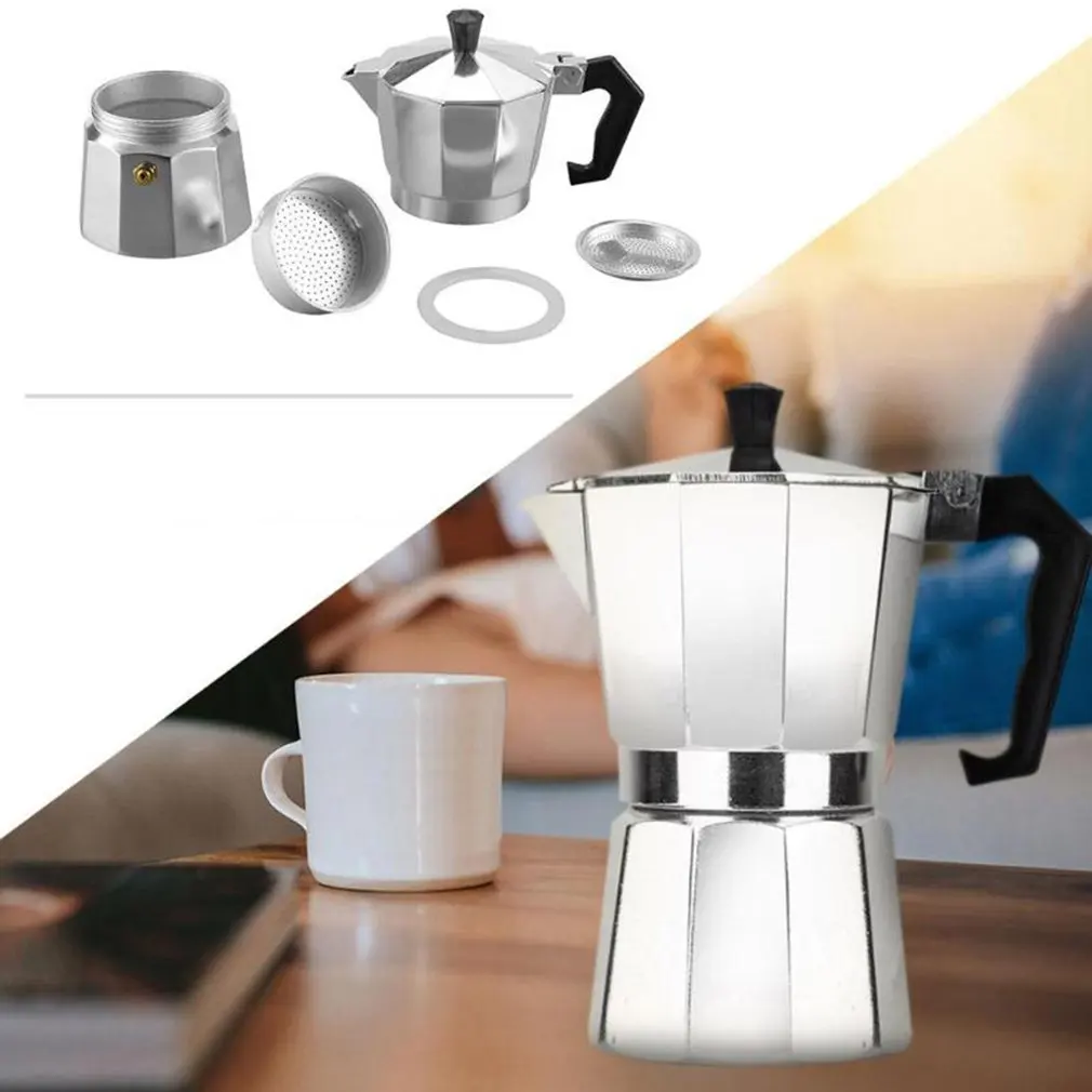 Горячий алюминиевый кофейник 3Cup/6Cup/9Cup/12Cup кофеварка эспрессо Перколятор плита Mocha Чайник электрическая плита