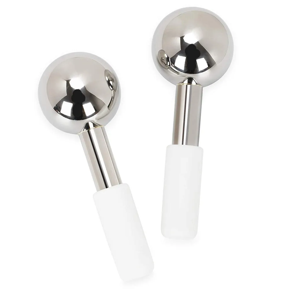 

Stainless Steel Facial Roller Cold Face Massager Ice Globes Facial Skin Care Tools Cooling Massage Spa Globes with Storage Case