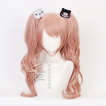 

Dangan Ronpa Enoshima Junko Wig With Bear Hairpins Cosplay Costume Danganronpa Heat Resistant Synthetic Hair Ponytails Wigs