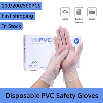 

100/200/500 Pcs Transparent Disposable Latex Gloves PVC Dishwashing/Kitchen/Medical/Work/Rubber/Garden/Food Gloves Universal