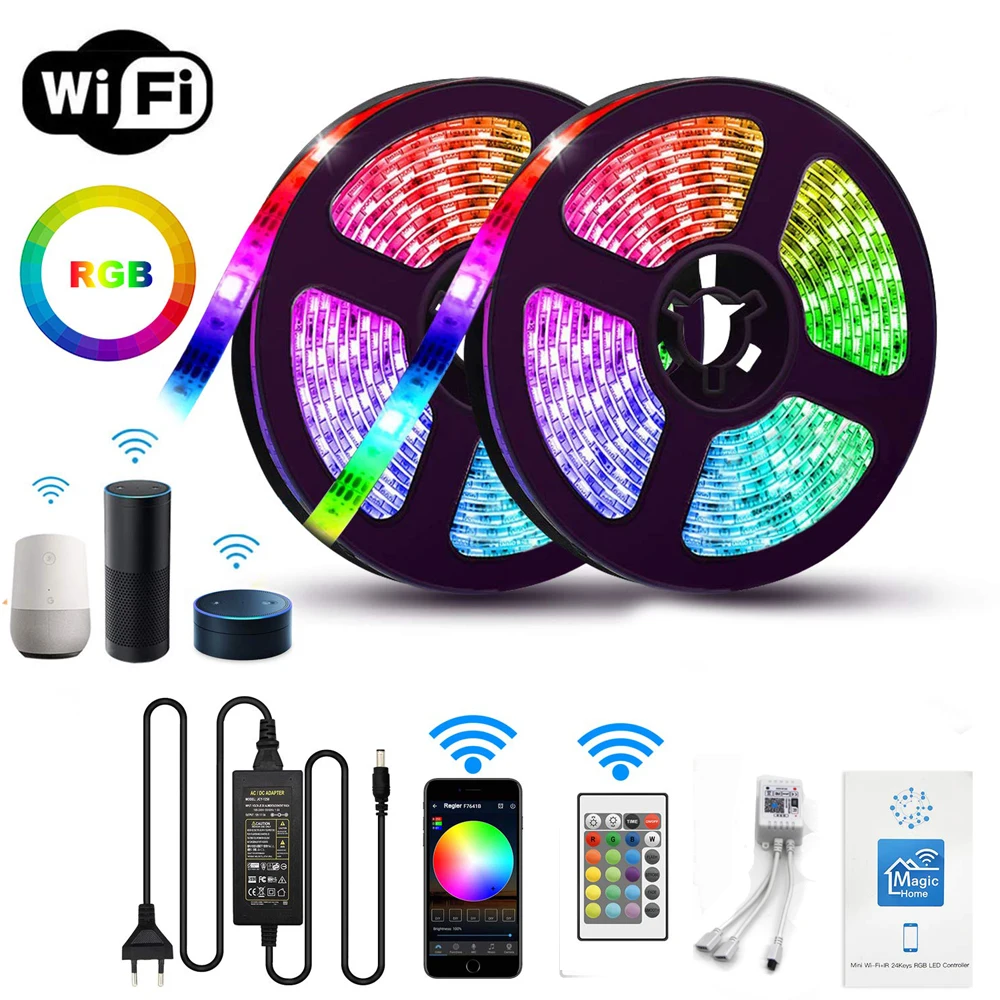Светодиодная ленсветильник с Wi-Fi 5/10/15/20 м SMD 5050 12 В | Лампы и освещение
